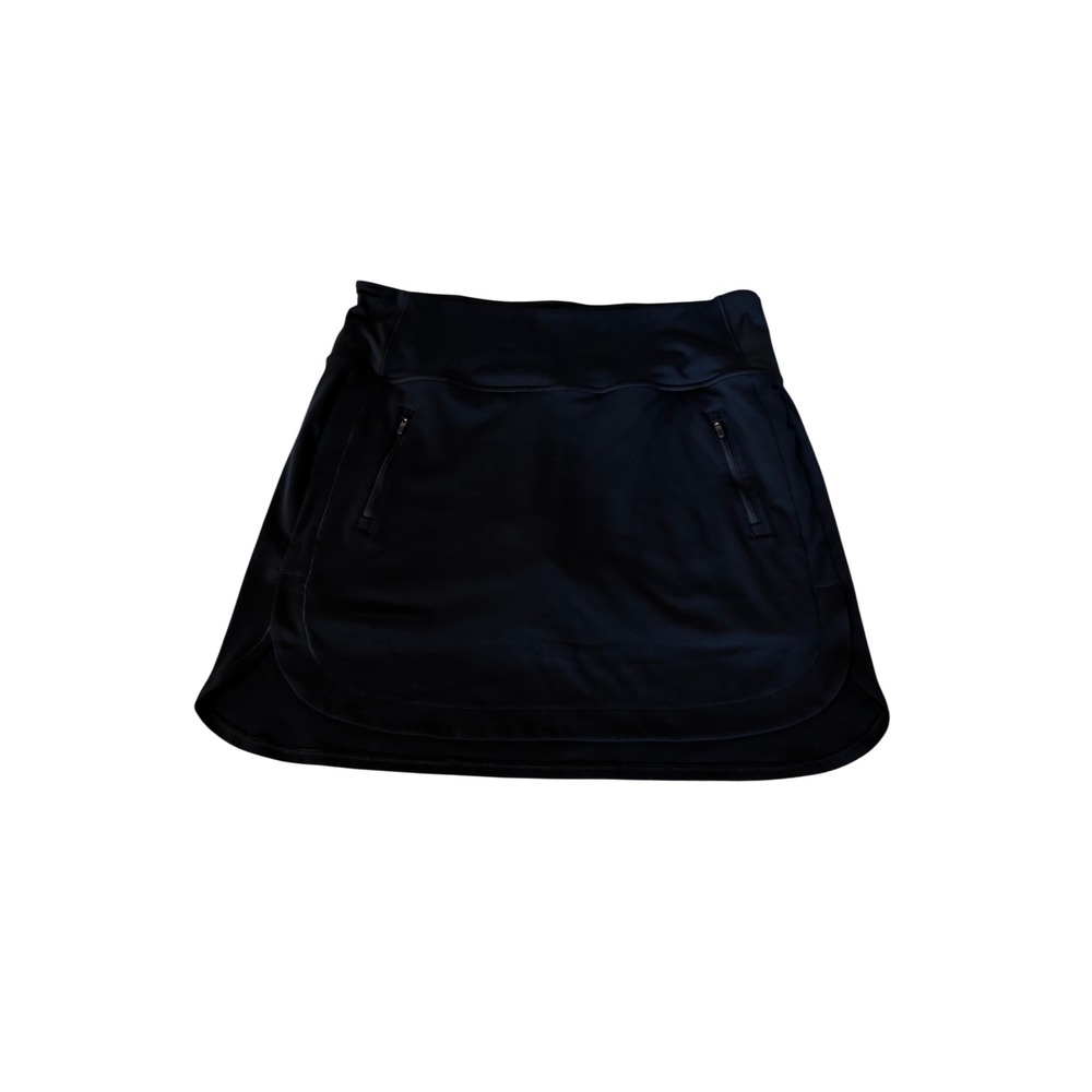 Athleta Black Active Skort Zipper Pockets Built-in Shorts Skirt Womens 1X
